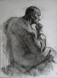 мужской портрет, 70х90 см, бумага, уголь, ретушь, 2010 г.