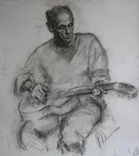 мужской портрет, 80х90 см, бумага, уголь, ретушь, 2010 г.