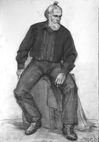 мужской портрет 120х90 см, бумага, уголь, ретушь, 2012 г.