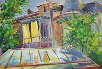 The Hous with Yellow Curtains 50x75 sm, oil on canvas, 2009