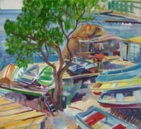 The Boat Station, 65x60 sm, oil on canvas, 2009