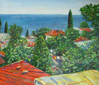 The Roofs 75x70 sm, oil on canvas, 2009