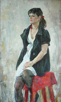 Female Portrait, 60x100 sm, oil on canvas, 2009