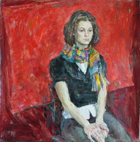 Female Portrait, 70x70 sm, oil on canvas, 2009
