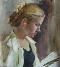 Female Portrait, 40x35 sm, oil on canvas, 2005