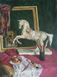 натюрморт с конем 50х70 см, холст, масло, 2003 г.