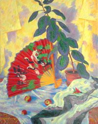 Still Life with a Fan 110x80 sm, oil on canvas, 2013