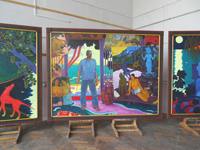 Дипломная работа триптих  "Поль Гоген", 180x500 см, холст, масло, 2013г