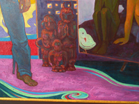 Fragment of Diploma "Paul Gauguin" triptych  180x500sm, oil on canvas, 2013